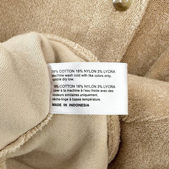 NWOT Frankies Bikinis 2-Piece Beige "Coco" Terrycloth Shirt & Shorts Set sz M - Picture 5 of 12